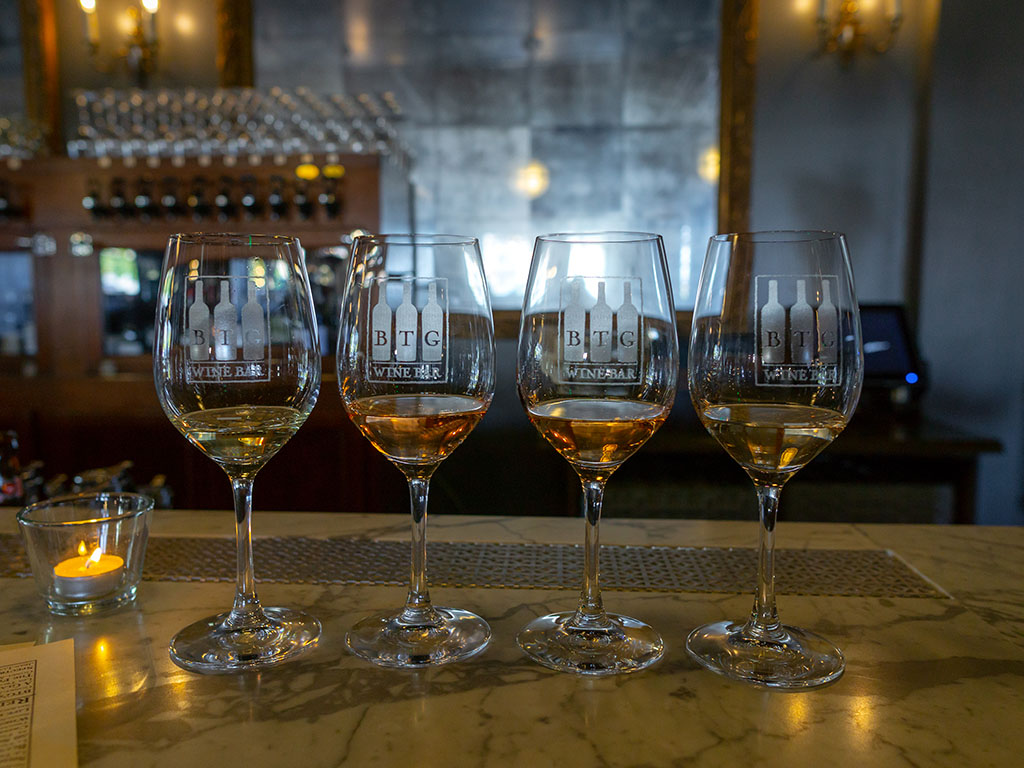 BTG Wine Bar - blushing beauties wine flight